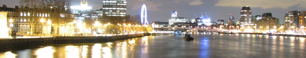 River Thames and Millbank by night